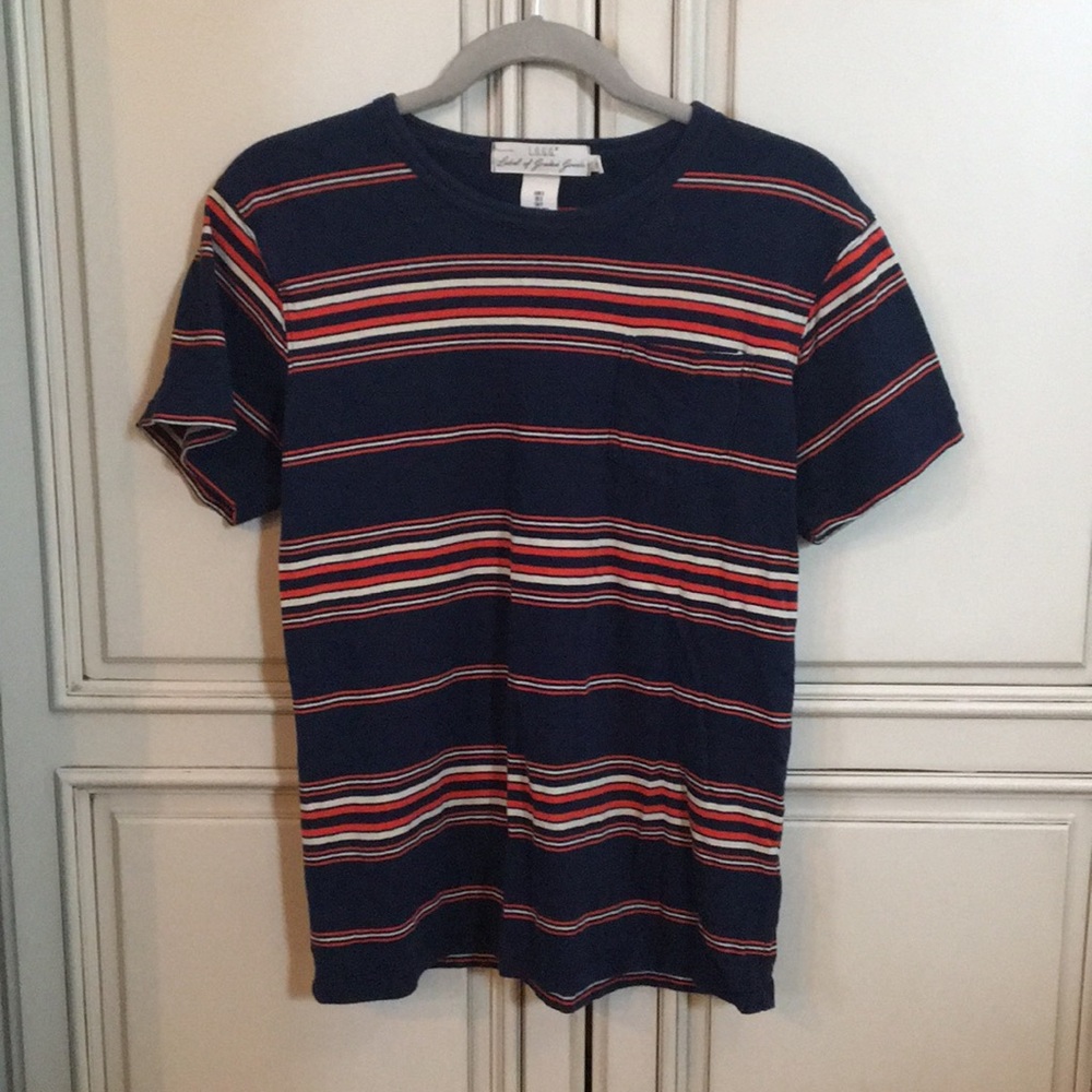 H&M Men 70’s inspired striped cotton pocket Tee
